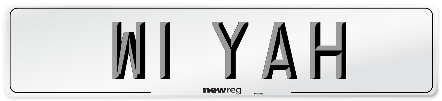 W1 YAH Number Plate from New Reg